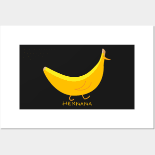 Funny chicken as banana (b) Posters and Art